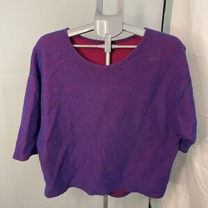 AMERICAN APPAREL acrylic blanket cropped 3/4 sleeve sweater top OS vtg y2k‎ usa